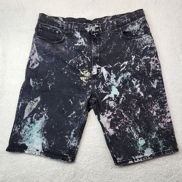 Levis 569 Black Multicolor Loose Straight Men's Shorts 40W - Picture 1 of 9